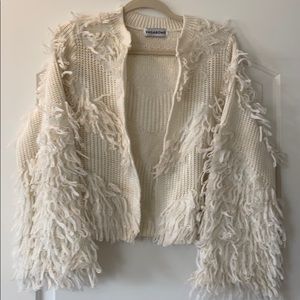 Ivory fringe cardigan